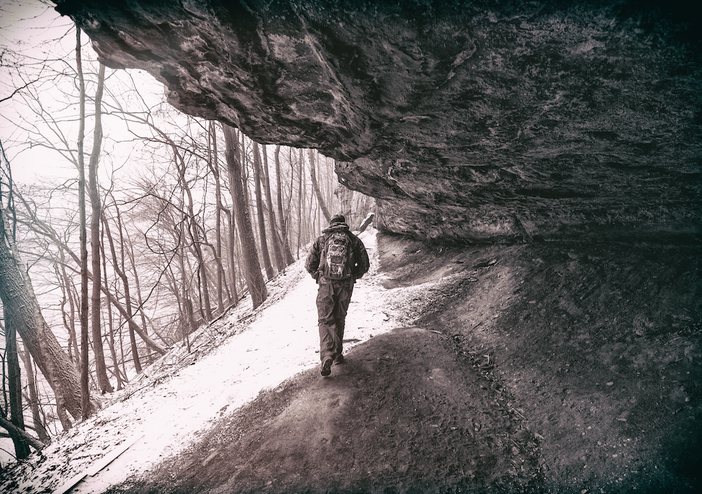 Mike out hiking around Gorge Metro Park