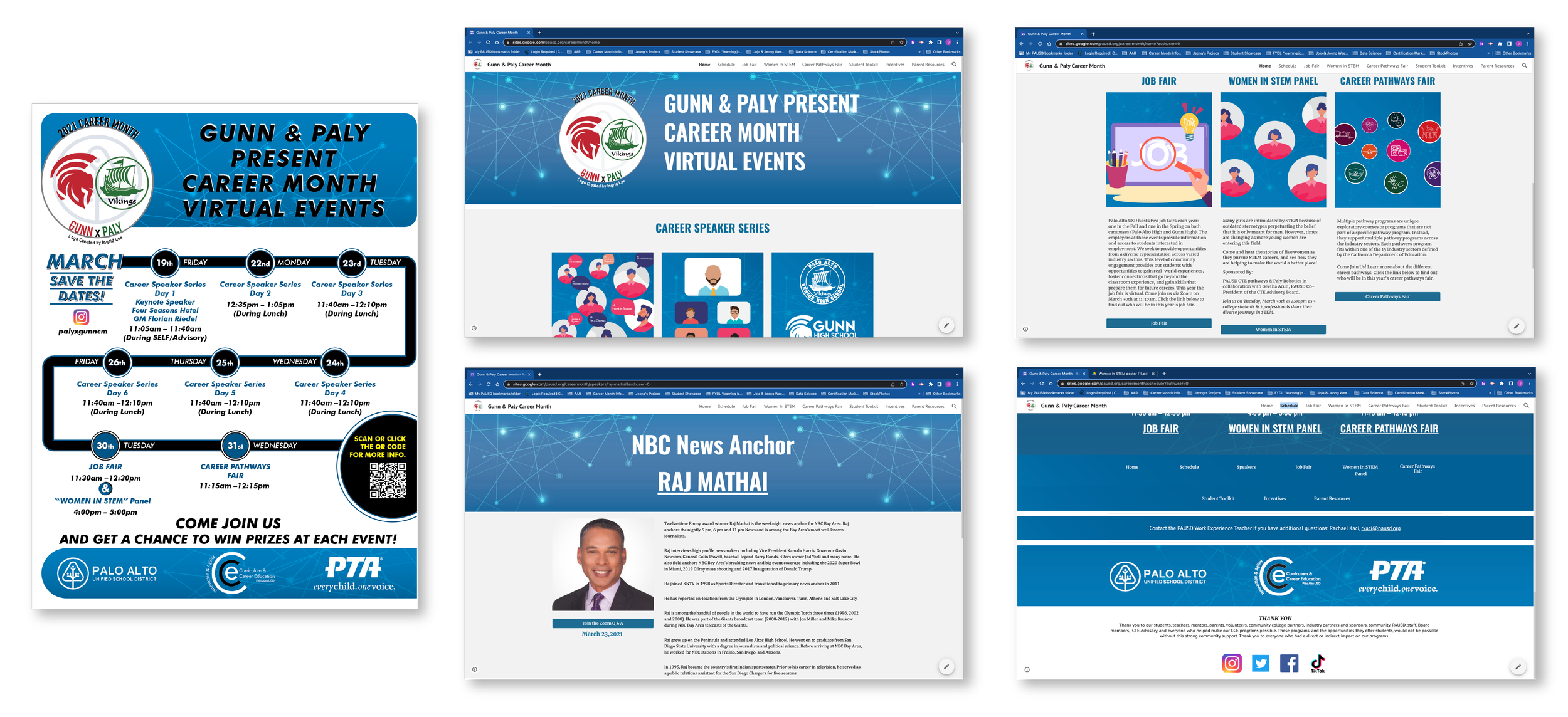  Google Site base website that was used during the pandemic as a virtual space for High School students to attend industry professional speakers. The website also housed speaker bios, job fair slide information, and student/parent toolkits created by