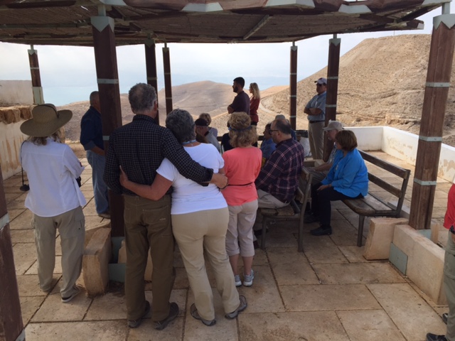 Then we visited the ruins of Herod's palace where John was beheaded. Here, Father Kamal relates what John experienced to how we get to expectations of God, when he often has other plans. (The McAllisters celebrated their 50th anniversary this year...and here they are, still in love.)