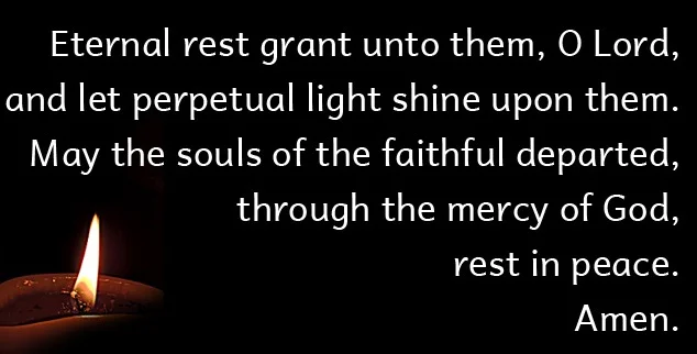 A prayer from The Committal in the Book of Common Prayer, page 501.