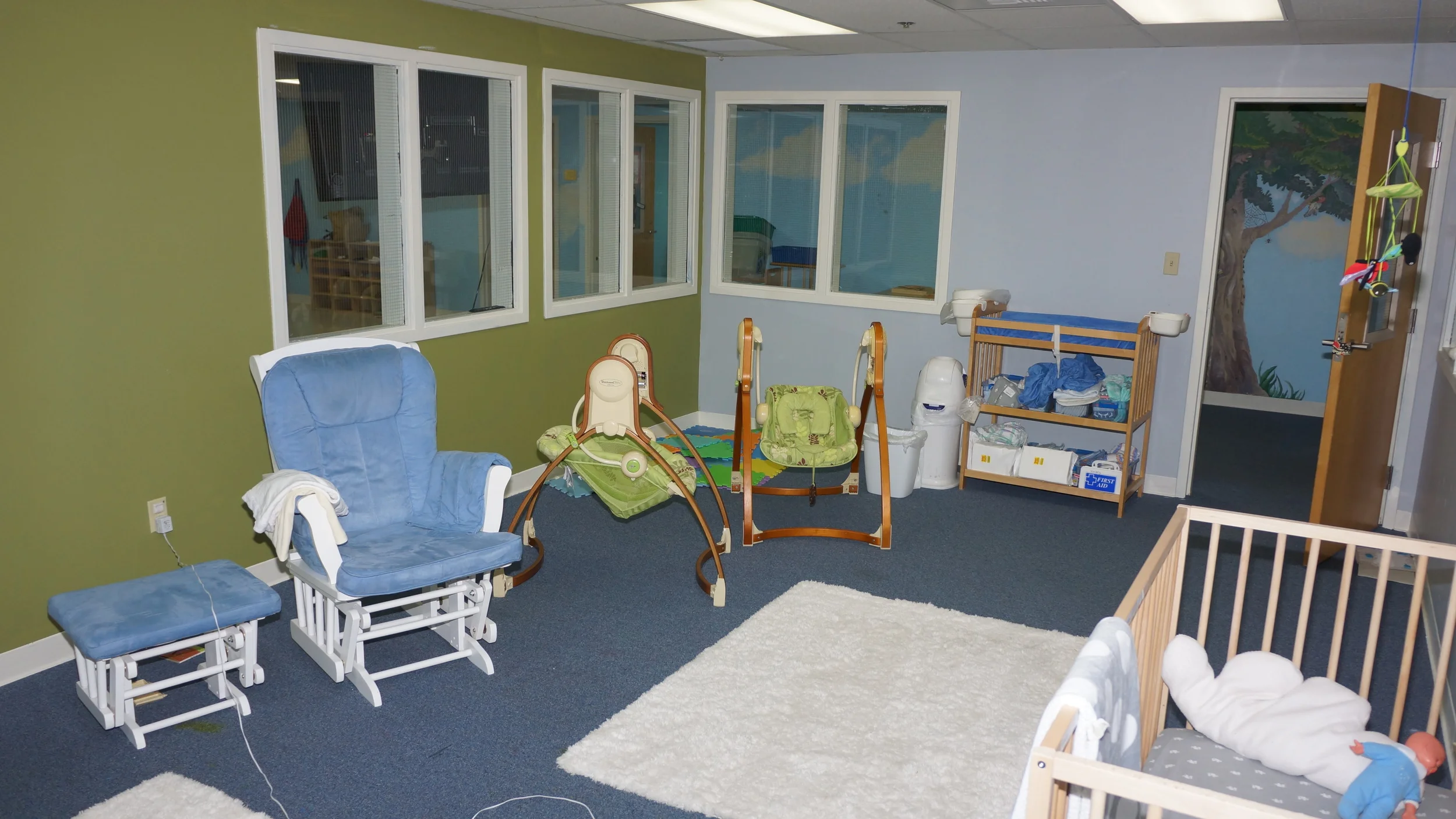 The napping area of St. Paul's nursery