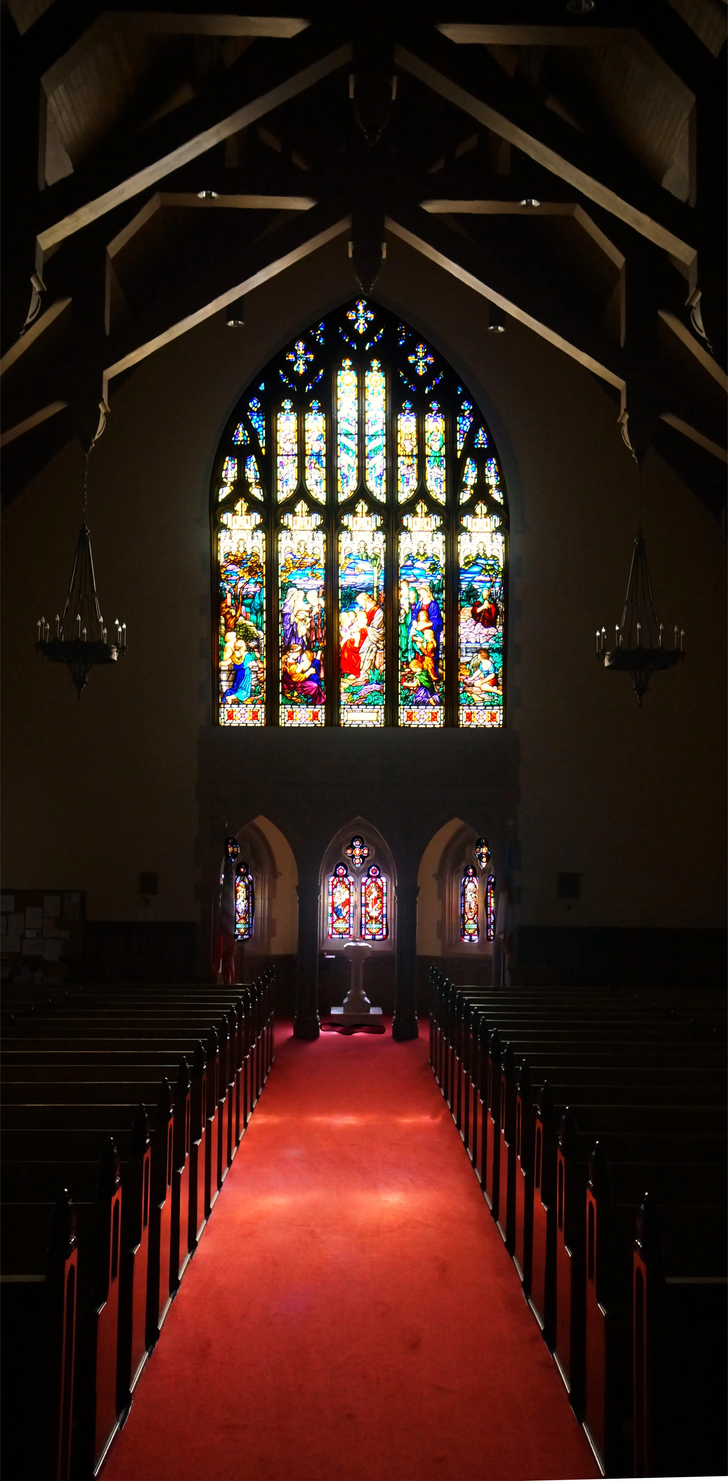 The Mary Altar. Shrouded for the all night vigil of Maundy Thursday into Good Friday.