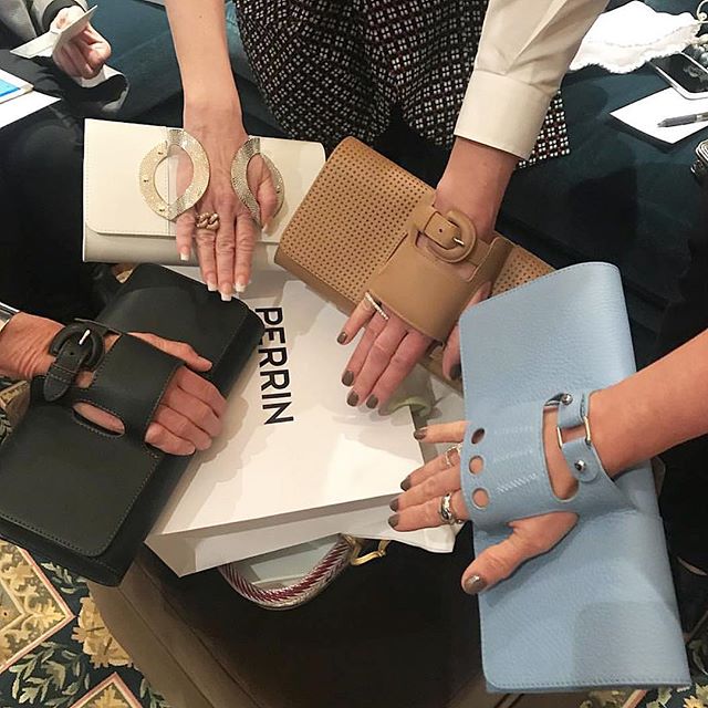 #regram from ACI Haute Couture member @jennifercarmer of guests trying on the amazing @perrinparis clutch glove! Amazing event - thank you @lynnelovehb, Martha Martin, @perrinparis, @dennita_sewell and all those who attended.