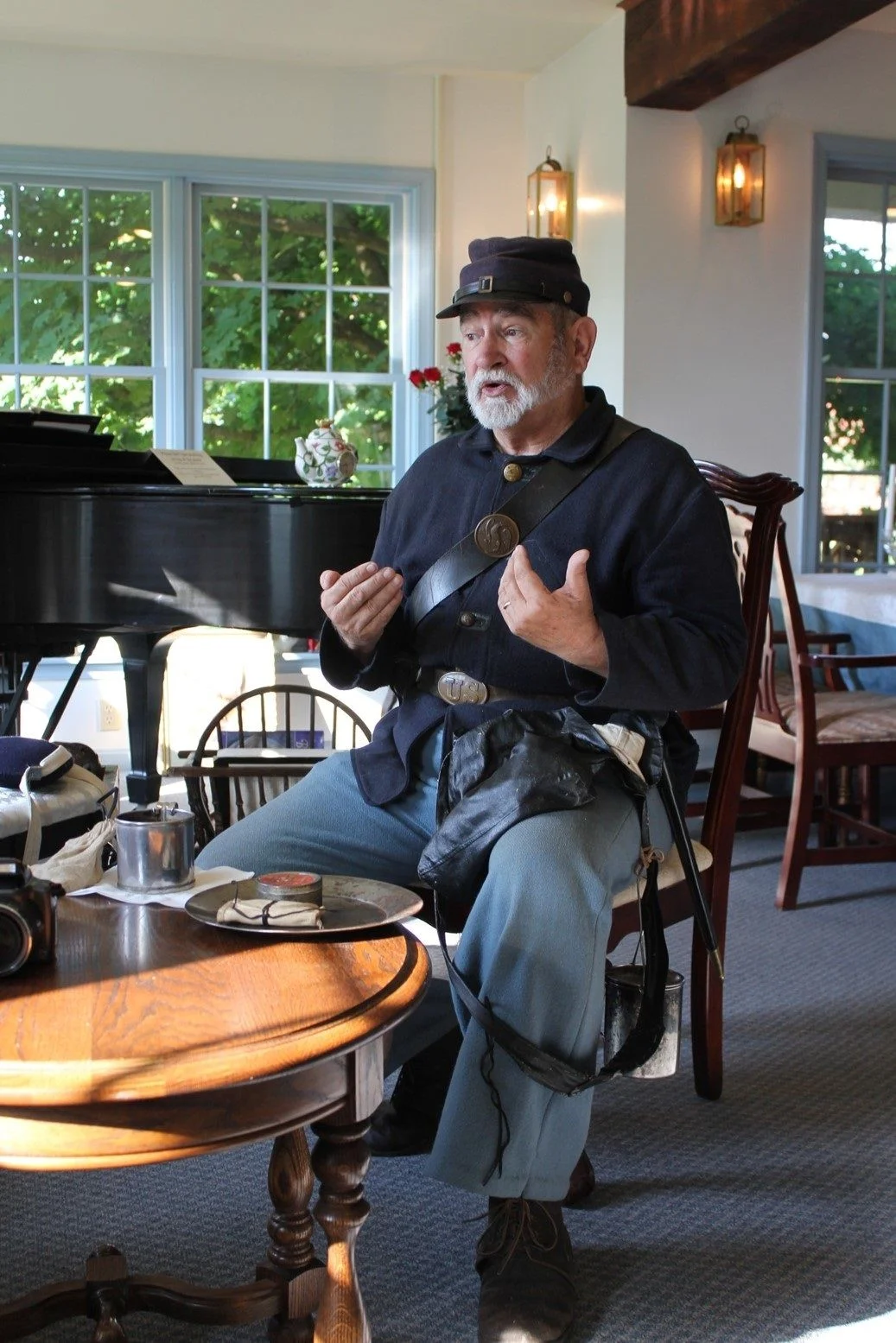 Mike Chambers during a morning history program at Battlefield Bed and Breakfast Inn