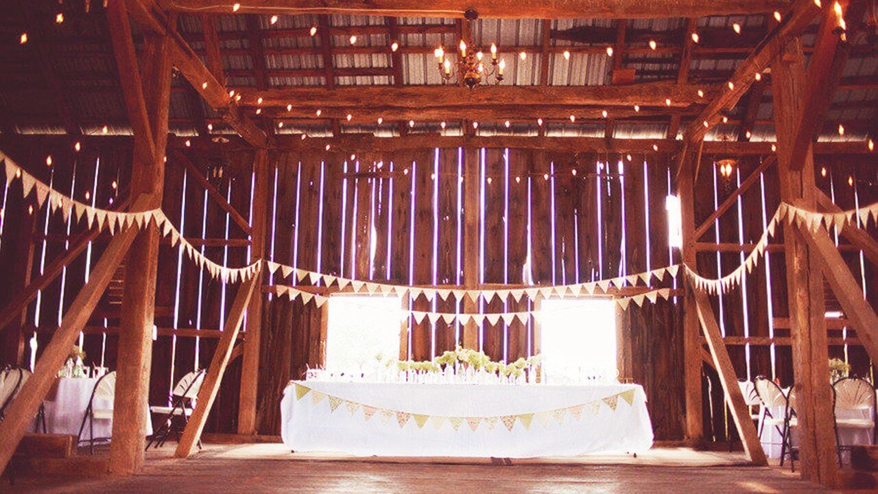 #12 Large Straight Head Table in Historic Barn