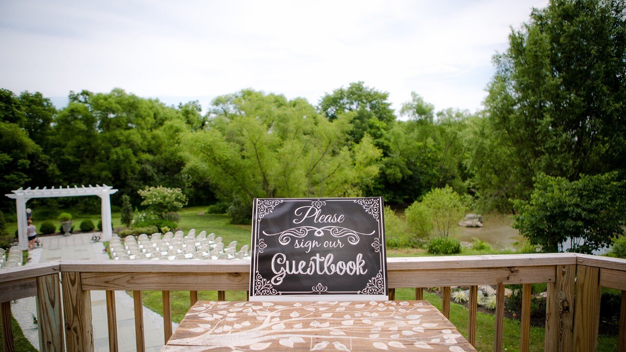 #28 Guest Book on Deck Overlooking Wedding Garden