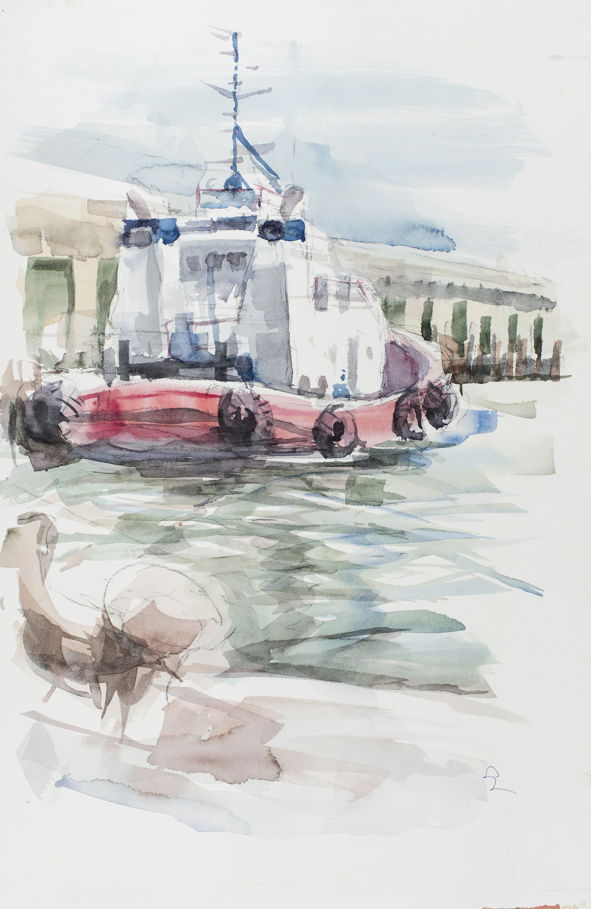 3.09_VdR-Tug_Boat,SF_'85 22%22x15%22..jpg