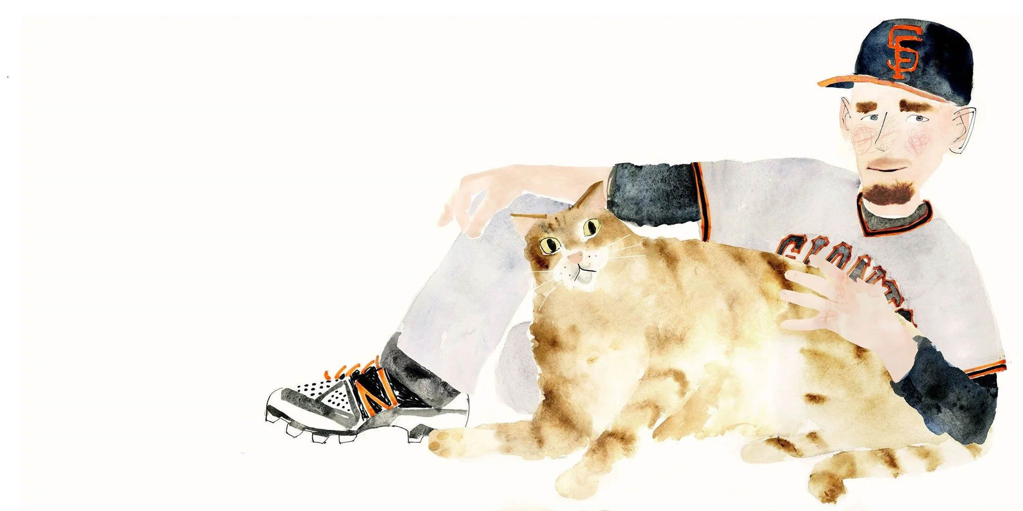 Mike Duffy and his tabby cat Skeeter