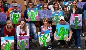 We'll be painting a Christmas cactus!