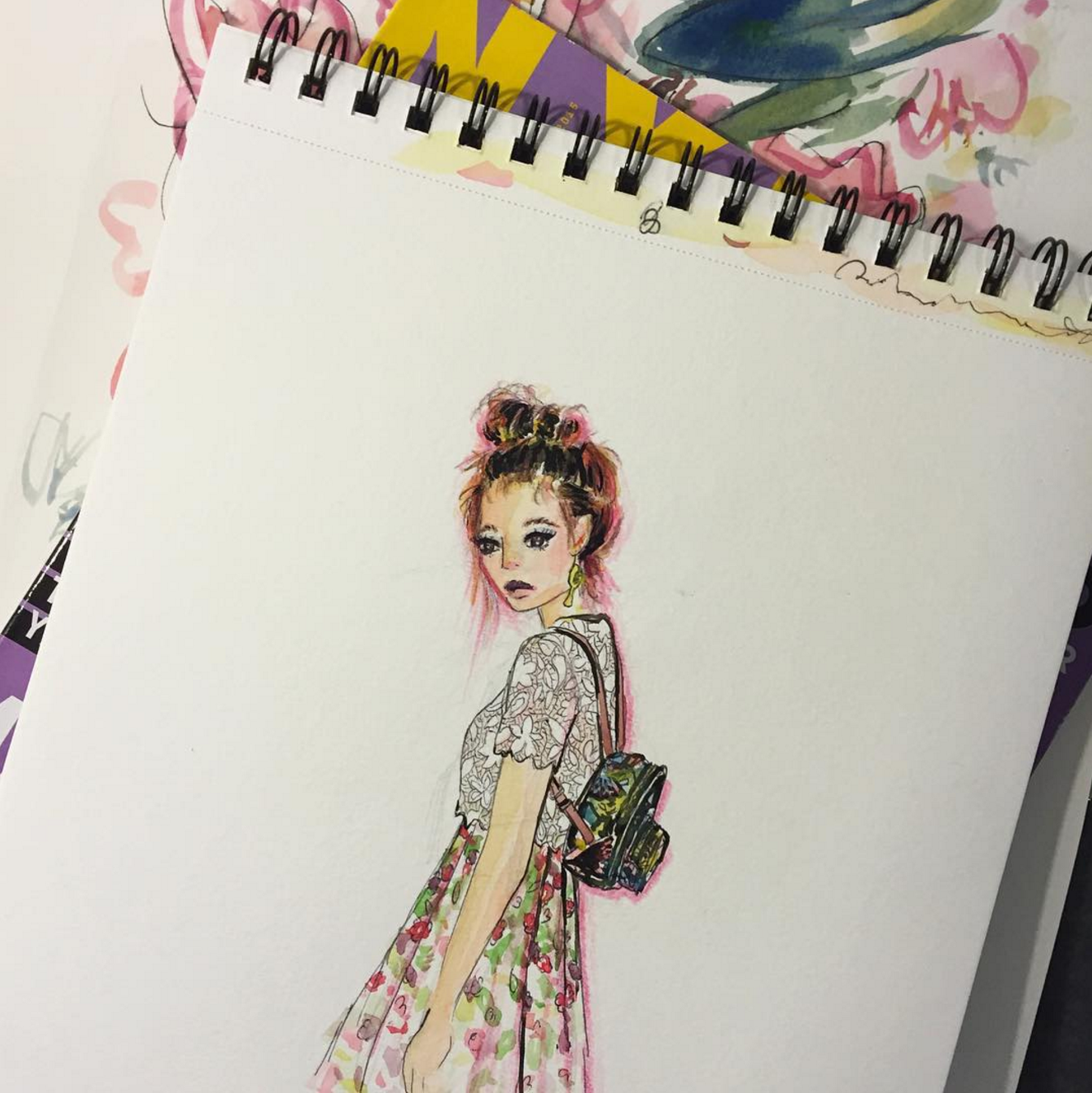 Spring 2015 Maison Valentino sketch inspired by Allie Lewis in Nylon Mag