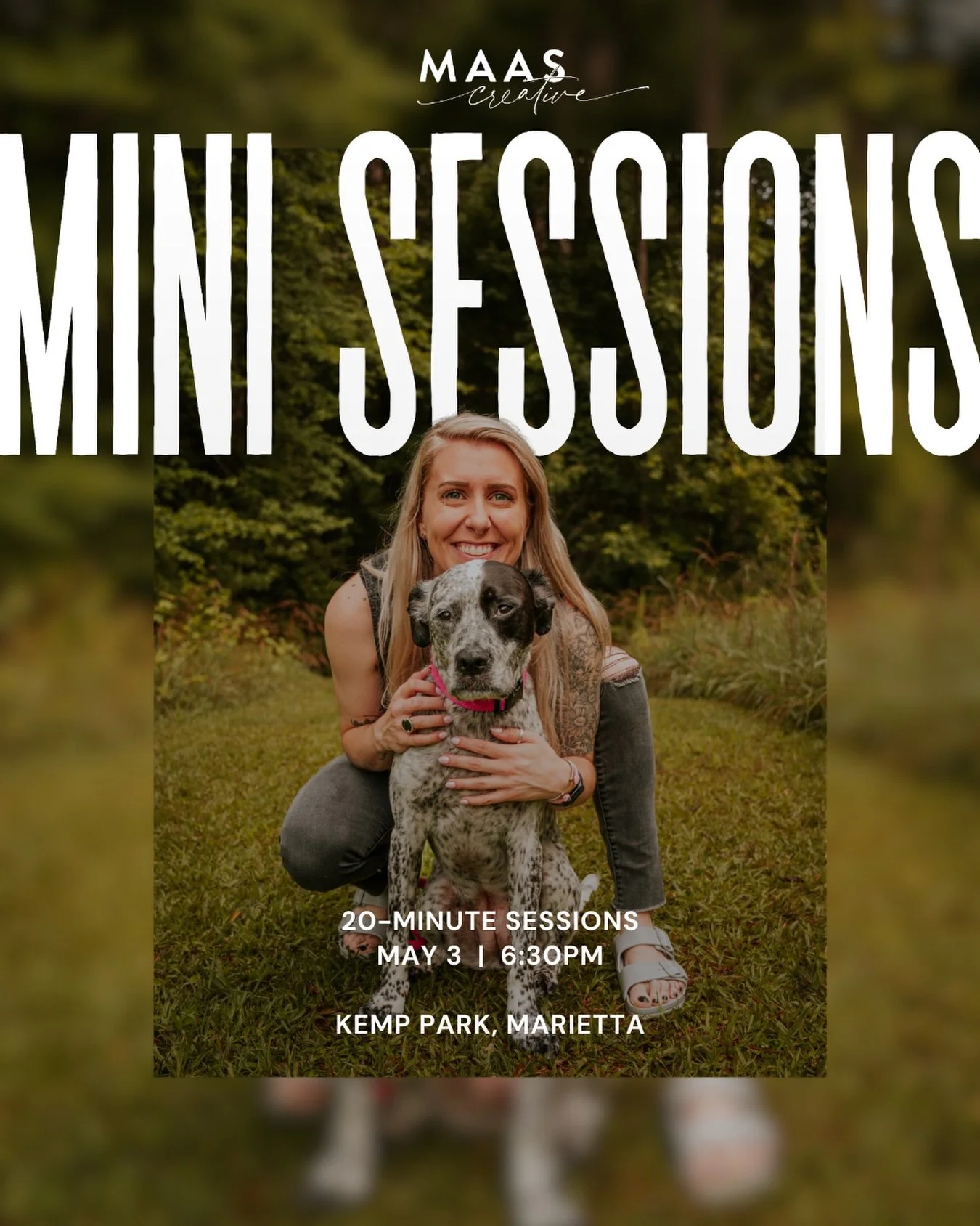 20-minute sessions are happening May 3rd, 6:30pm. Sign up link can be found in my bio. I can&rsquo;t wait to meet you and your pup. And if you haven&rsquo;t yet, please sign up for my newsletter and be the first one to find out about mini sessions, a