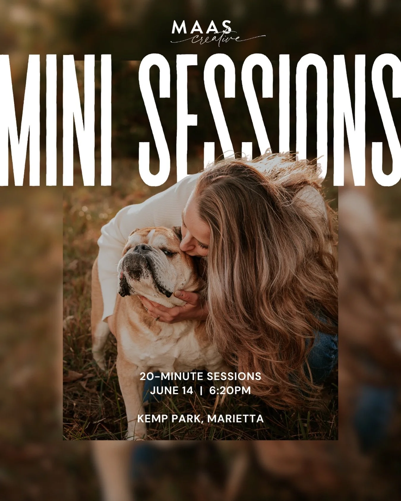 20-minute sessions June 14th. Sign up link can be found in my bio. I can&rsquo;t wait to meet you and your pup. And if you haven&rsquo;t yet, please sign up for my newsletter and be the first one to find out about new sessions, adoptable dogs and oth