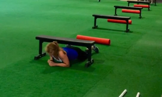 Powering through today's obstacle course warmup. 