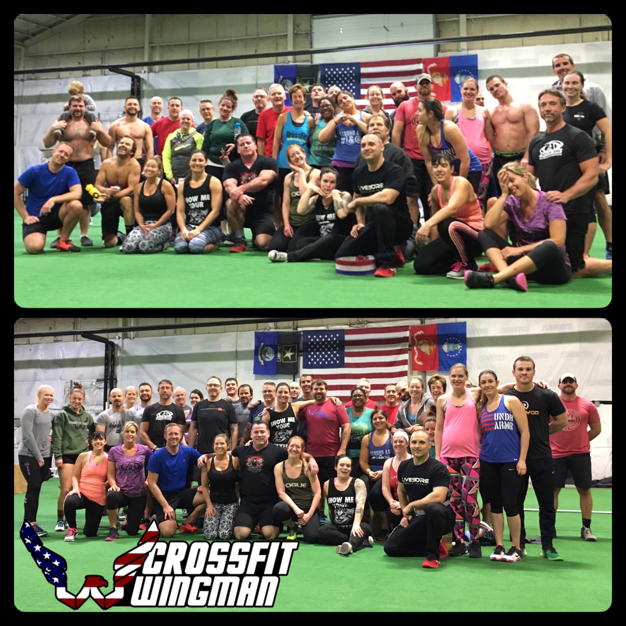Before & After the Thanksgiving Day WOD We are always so happy to spend the Holidays with our Wingman Family :)