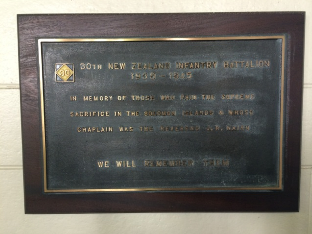 St David’s: memorial to the 30th Infantry Battalion, WWII