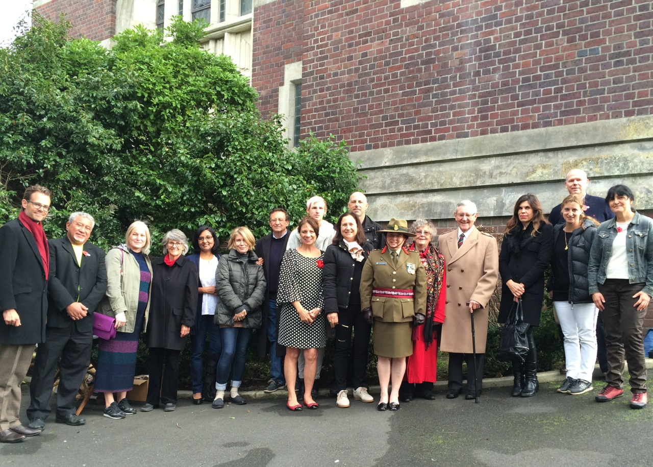 St David’s, ANZAC Day 2016. An impromptu gathering of those who came to Remember Them and to pay their respects at St David’s, the Soldiers’ Memorial