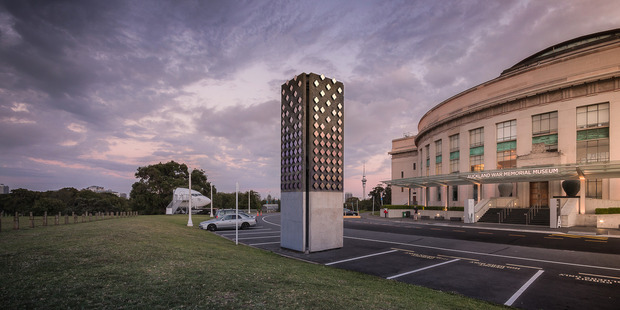 The Tower of Remembrance at Auckland War Memorial Museum. Image generated by Warren and Mahoney