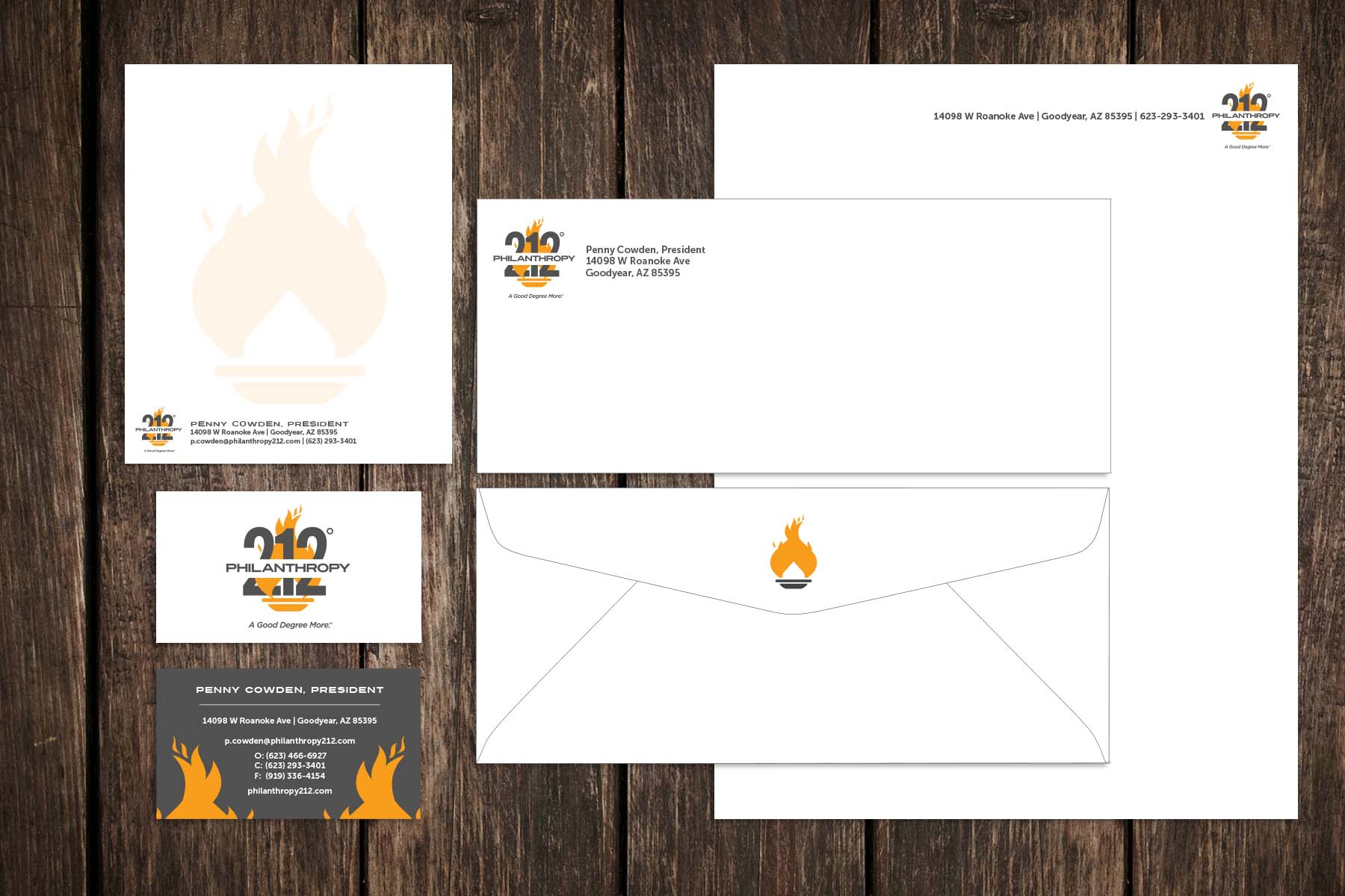 Philanthropy 212 - Note Card, Business Card, Envelope, Letterhead