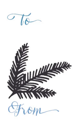 christmas branch gift tag