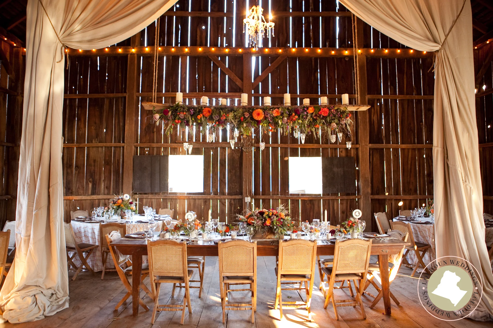 Unexpected spaces are beautifully transformed with the perfect draping, lighting, florals and furniture.