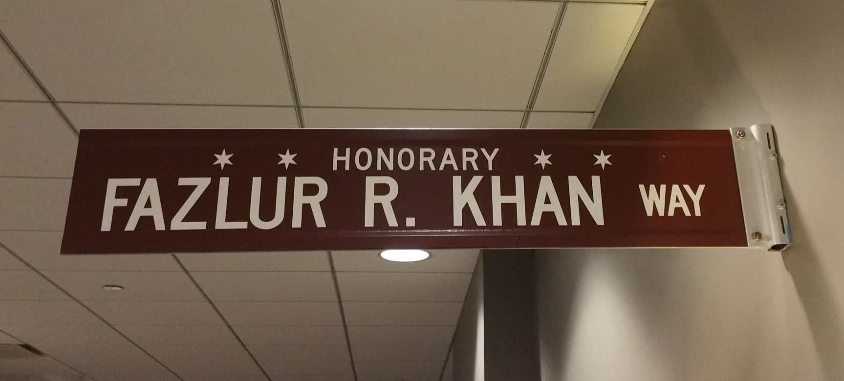 Fazlur R Khan Way - Honorary Chicago. Structural Engineer who designed Sears (Willis) Tower