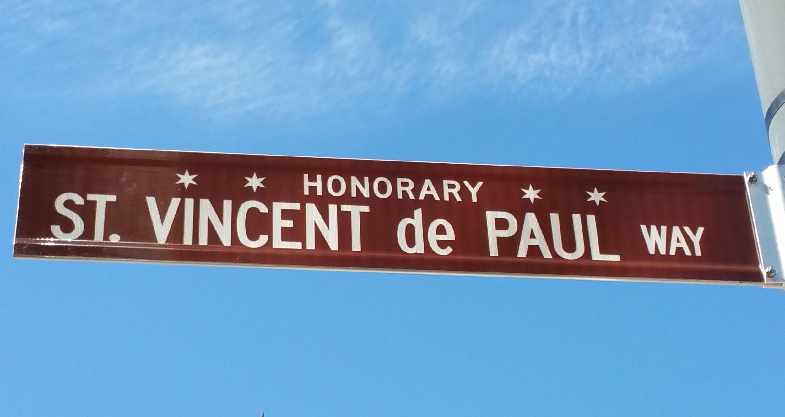 St Vincent de Paul Way - Honorary Chicago sign