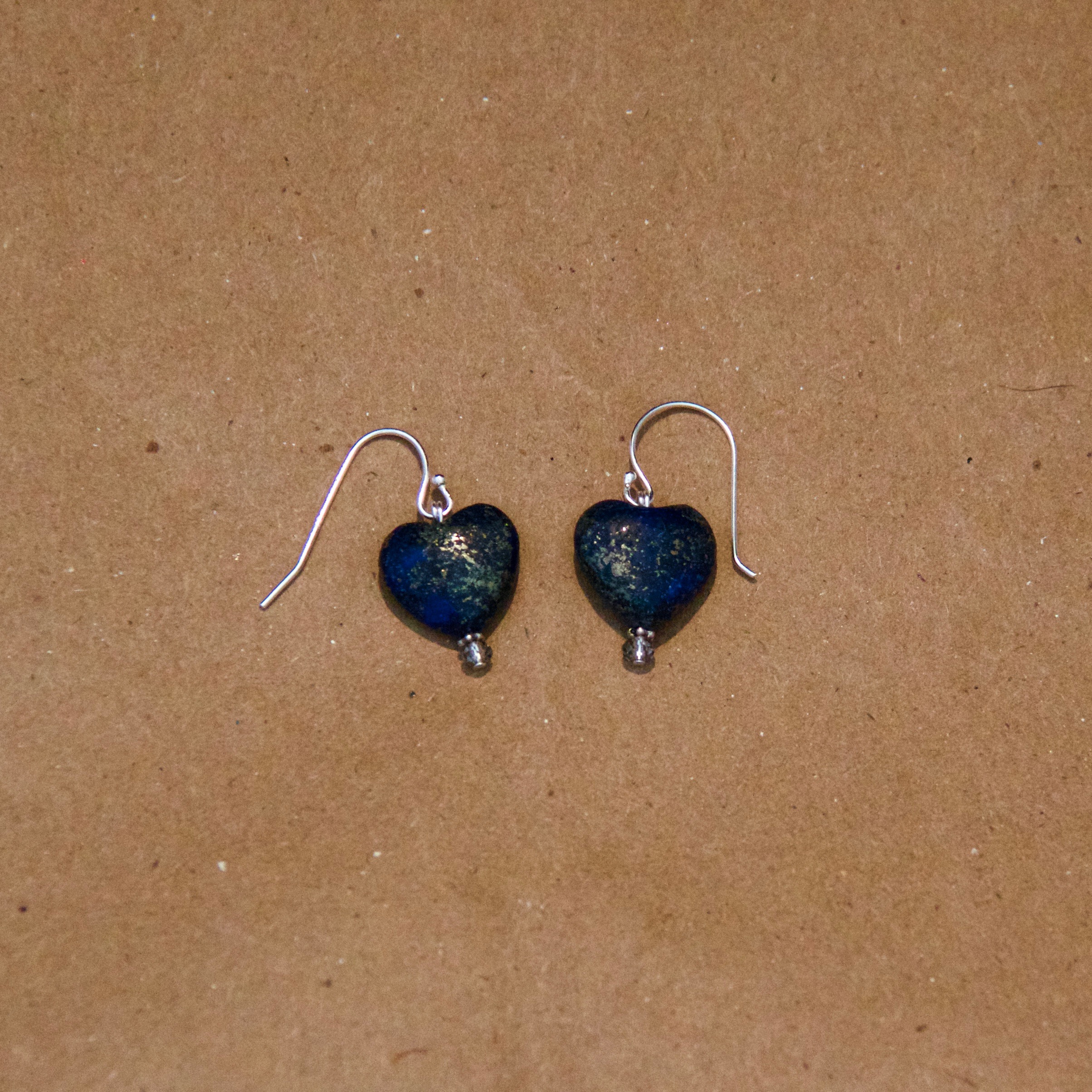 Lapis Lazuli Hearts with Crystals