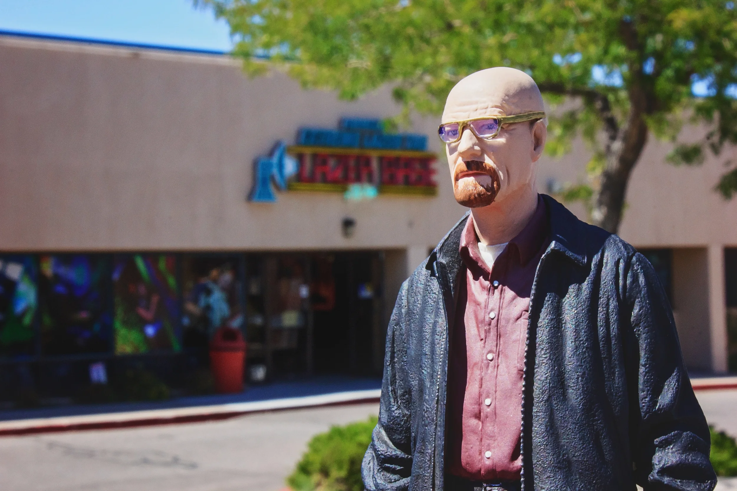 Lazer Base ( Hinkle Family Fun Center located at 12931 Indian School Rd NE, Albuquerque, NM 87112) Saul Goodman attempted to convince Walter White and Skyler White to invest in a lazer tag business to launder their money. When asked how it related to Walt, Saul explained: "Walt's a scientist, scientists love lasers." Walt, Jesse Pinkman , and Saul also met here to discuss their moves against Gustavo Fring , Gale Boetticher , and Mike Ehrmantraut .