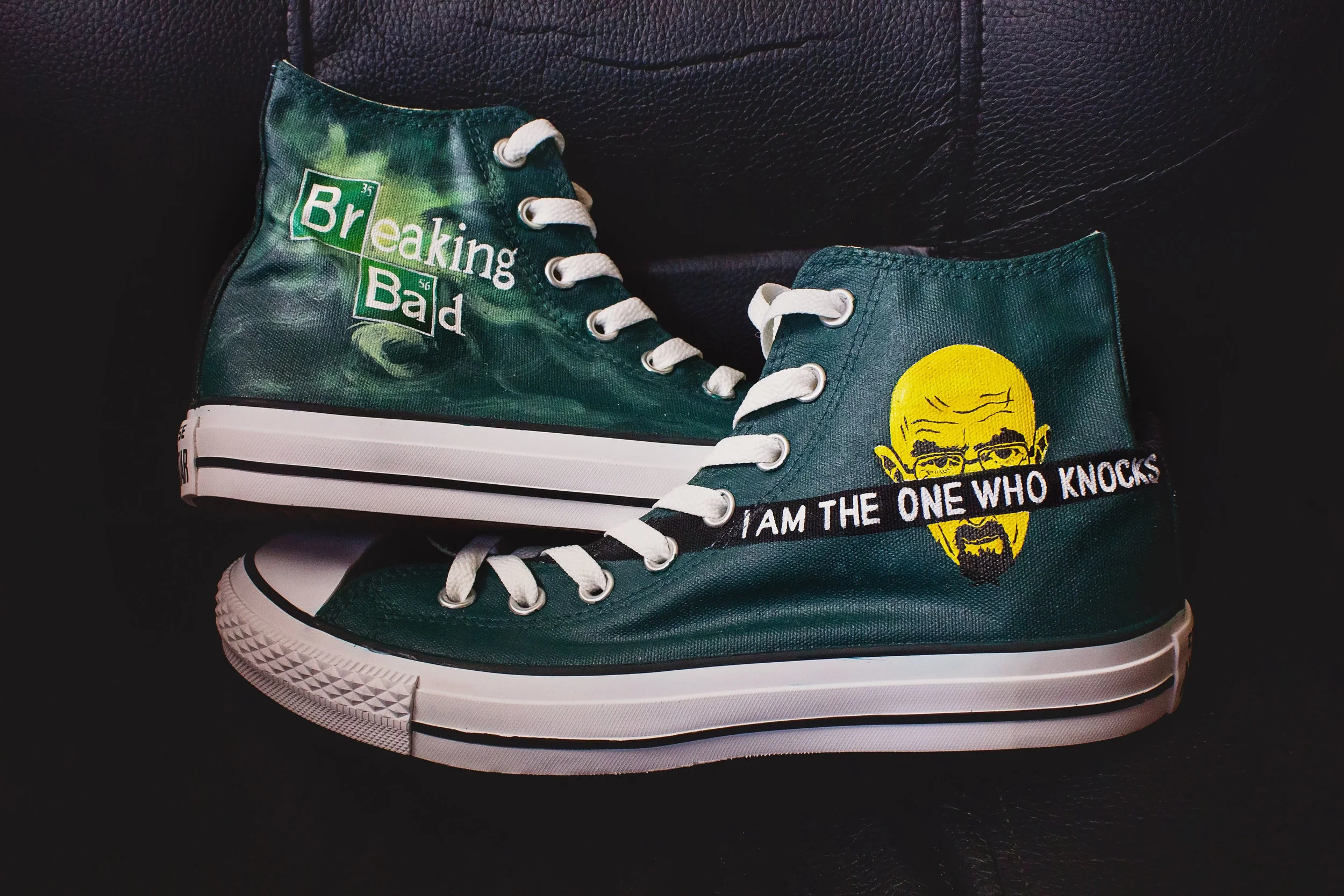 Quick thanks to the artist who painted these custom Converse for my husband! Get yours, or Walking Dead, or even Justin Bieber if that's your thing. Check out Cora Hand Painted here !