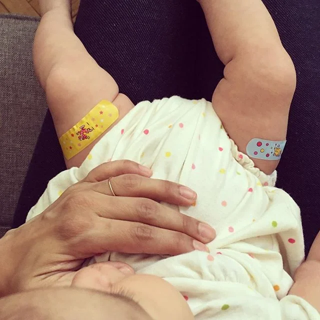 My little one was so brave at the doctors today and of course her Daddy @mrseanrogers made it all better afterwards.