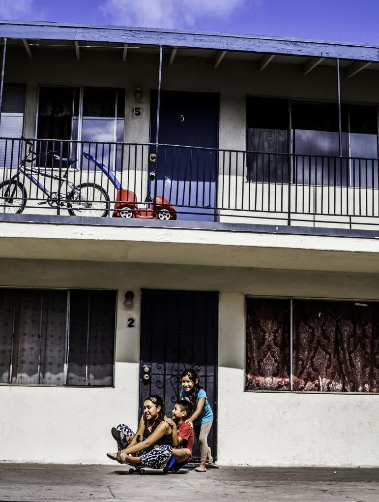 (From left to right) Suzy, Robert, Arleen, Central City neighborhood Arleen: "Sometimes I’m scared to come outside, there’s drunk people.”
