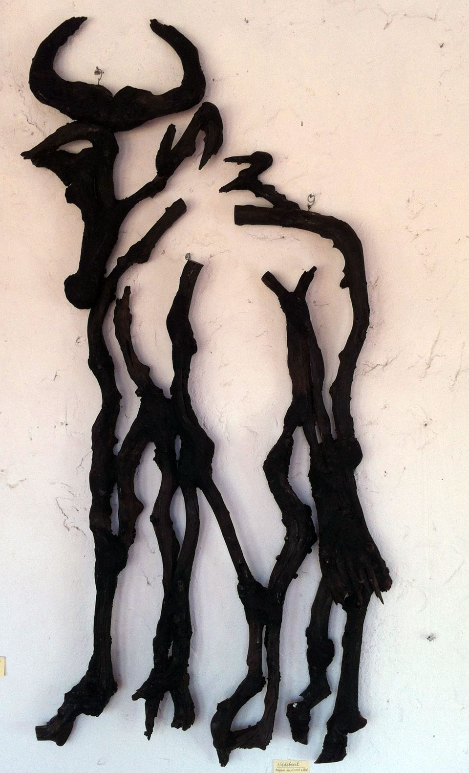 Wildebeest . Mopane heartwood and steel. 130 x 190cms. (2014)