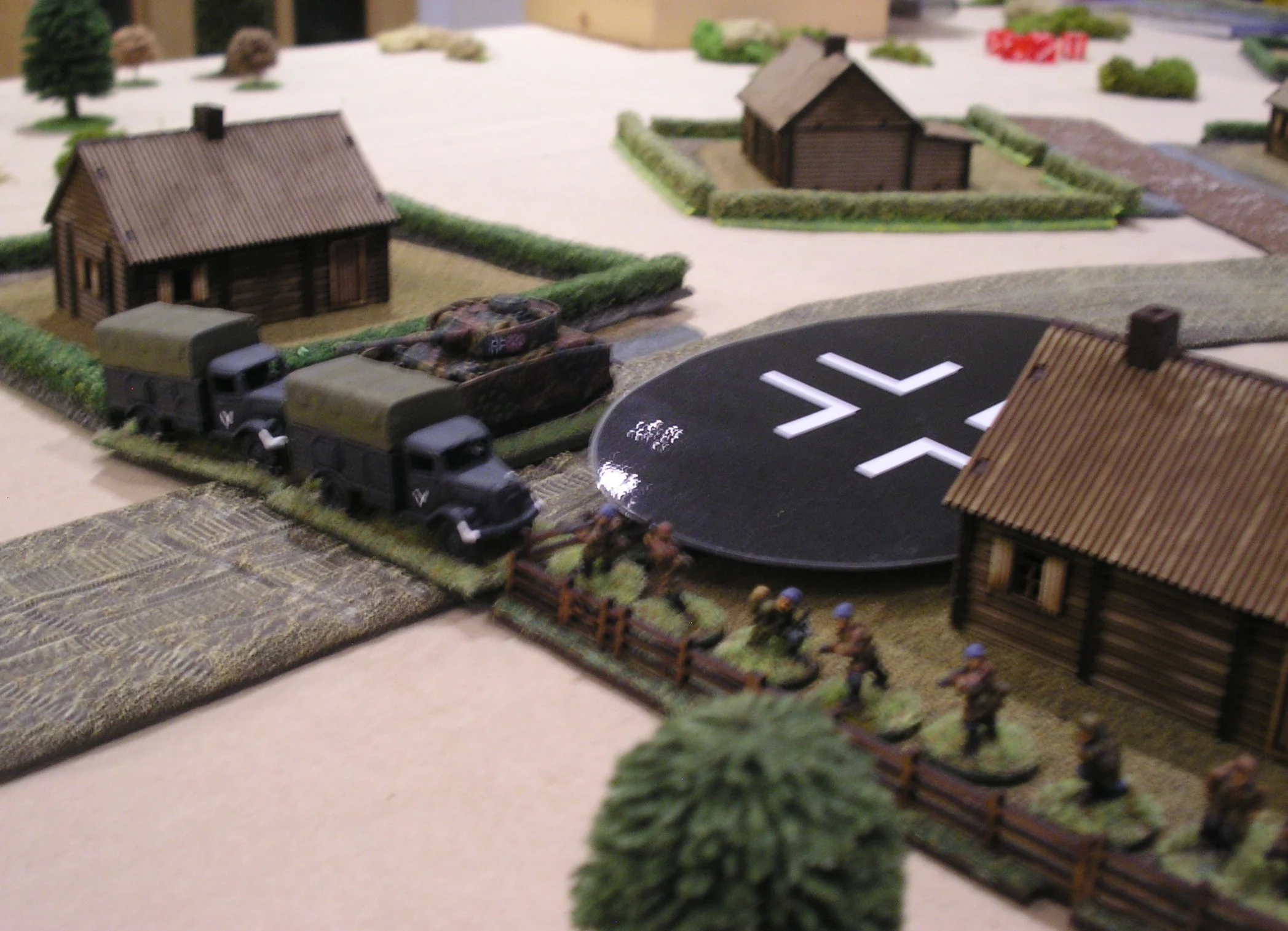 The first line of German defence (the pictures get less blurry later on!)