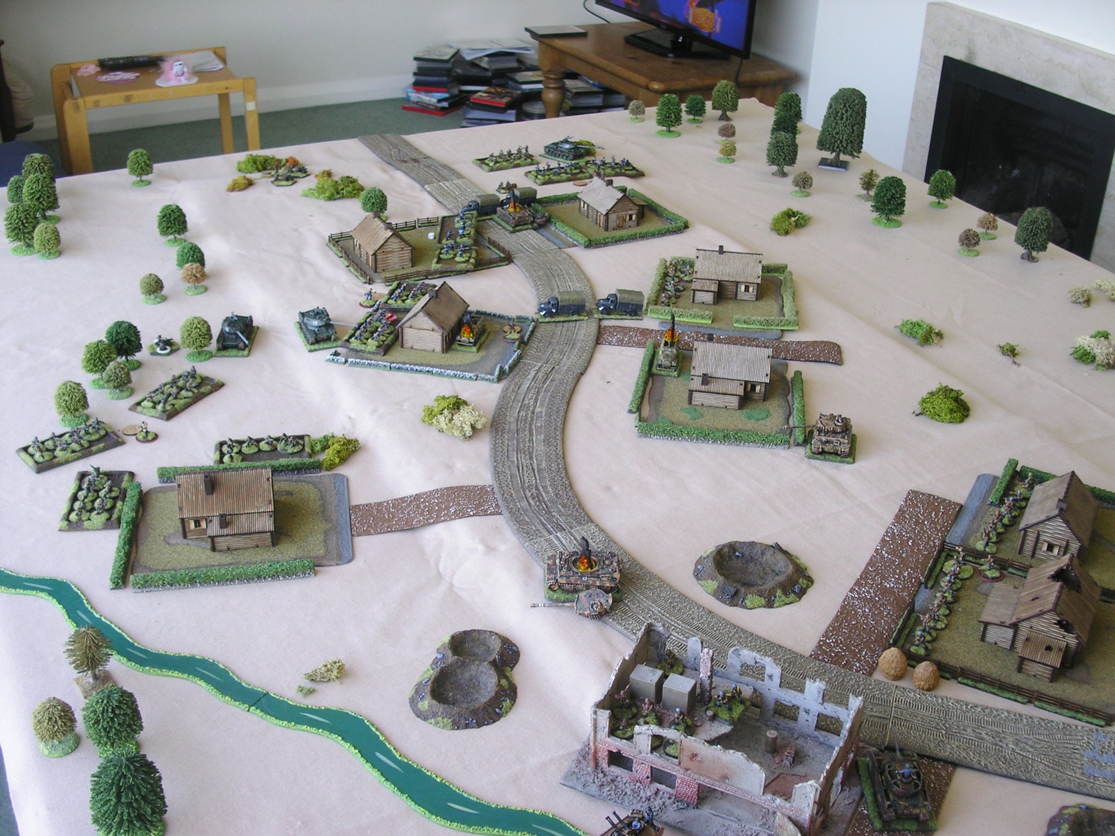 Two views of the final positions: from the German side...
