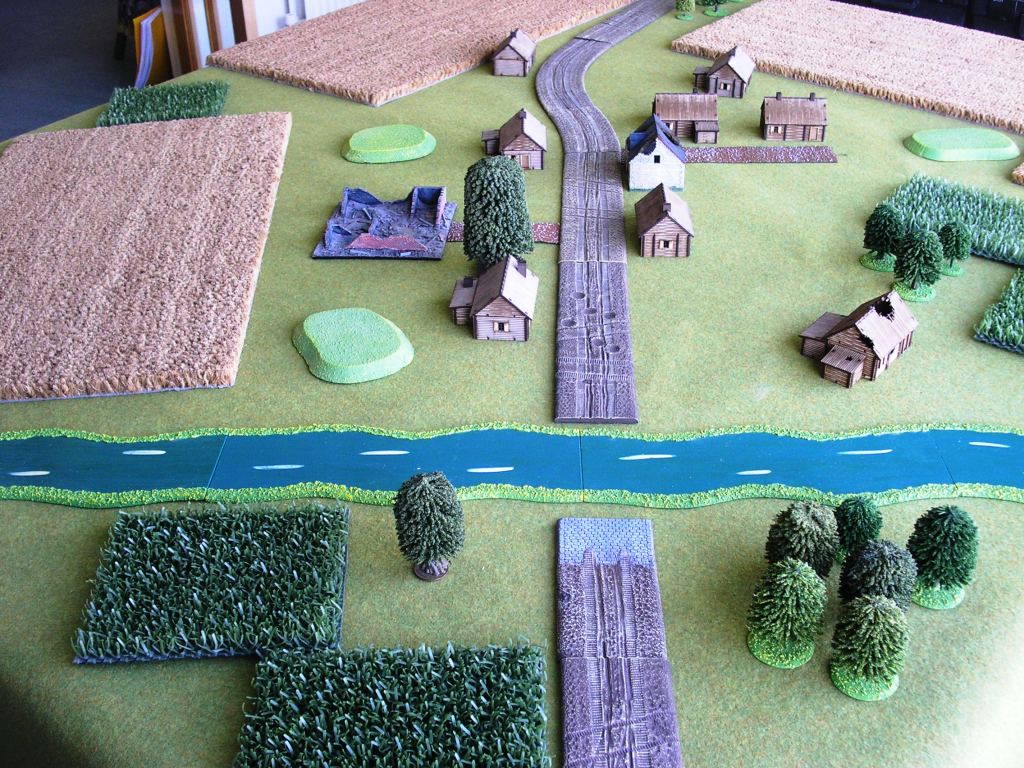 Two views of the sleepy hamlet of Sorok. Firstly, a shot of the ford over the river Peka.