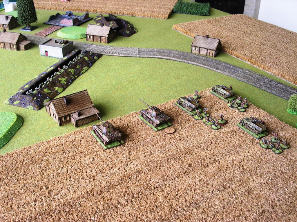 Reconnaissance by force: the first Germans arrive and immediately bump into a Soviet trench.