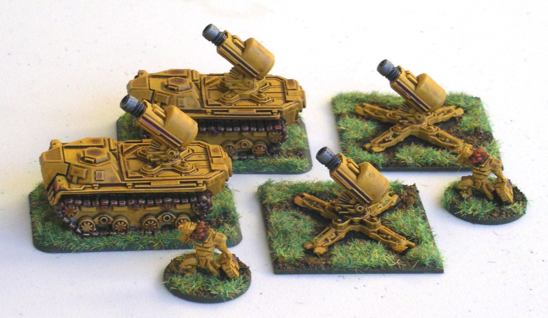 Mako Heavy Field Mortars with Felid crew on mixed mounts