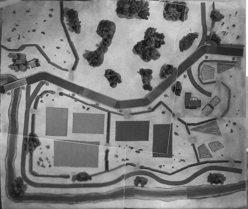 A great idea: aerial reconnaissance photograph given to the Allied Player rather than just a map of the table
