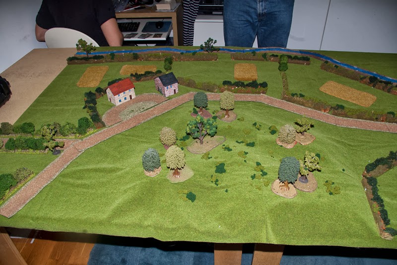 Main line of defence, from the wooded hill to the stream
