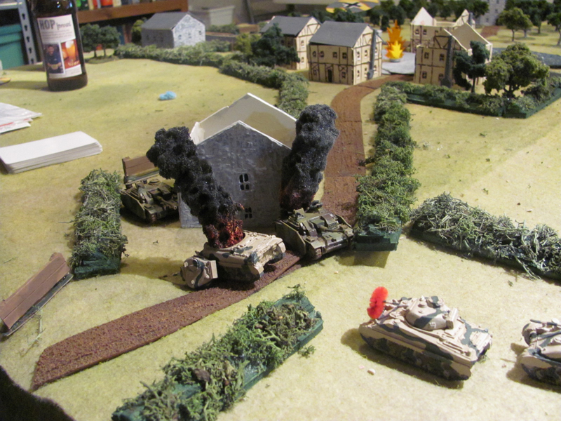 STuGs vs Shermans: Allied and German armour duel around the farmhouse on the east side of the battlefield
