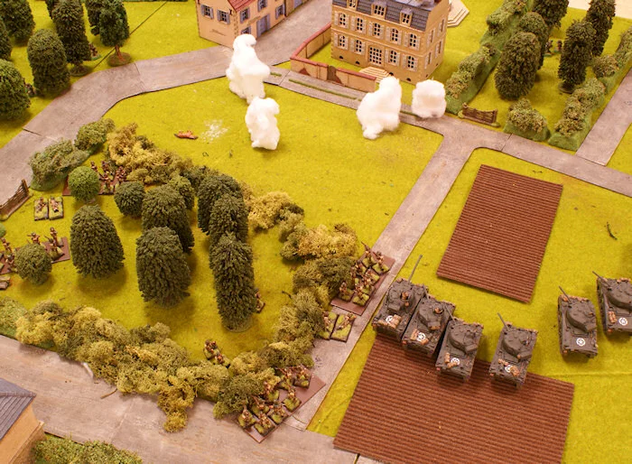 The British troops are preparing their attack with smoke screens.