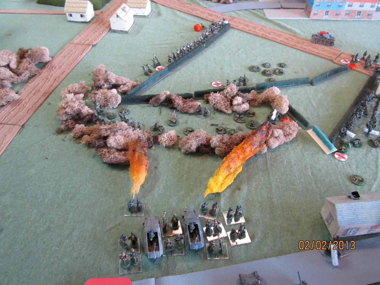 The Signal magazine caption reads, "Flammenwerfer vorwärts!"