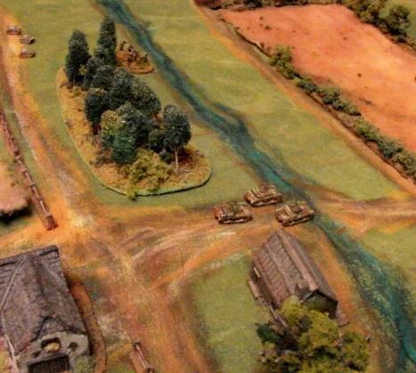 Polish tanks crossing the ford on the right