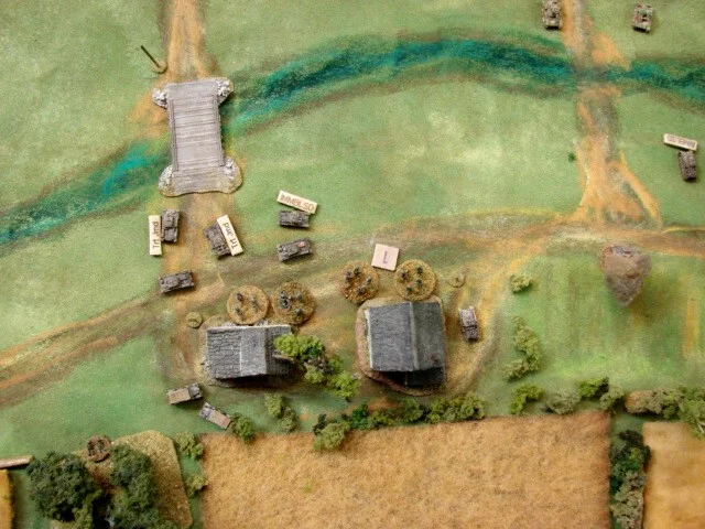 Overhead view of the German positions