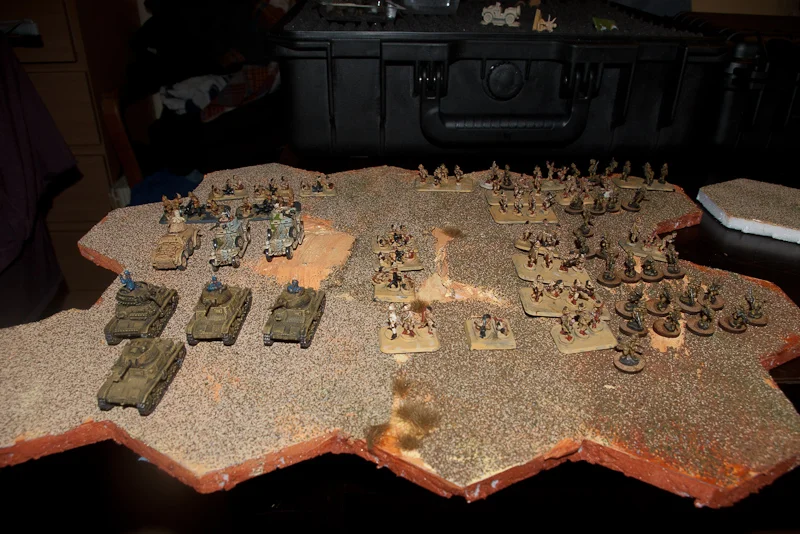 Brave attackers (some armoured cars borrowed from Brits, as somehow local supplier thinks 1940 Italian armoured cars should not normally be available off the shelf)