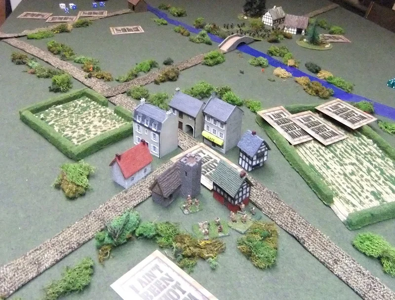 Early moves. French around town, Germans coming on from top of picture