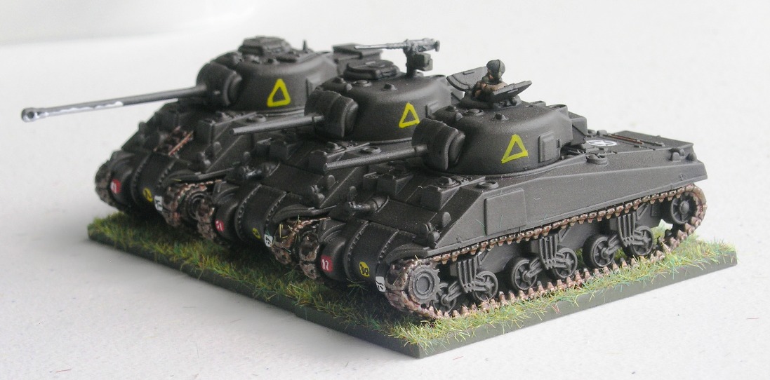 (understrength) TRoop one (2/3 x shermans, 1 x sherman VC "firefly")