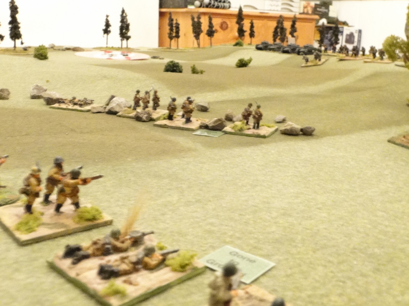 The Soviet infantry make great progress and reach the cover of the gully on the Soviet right