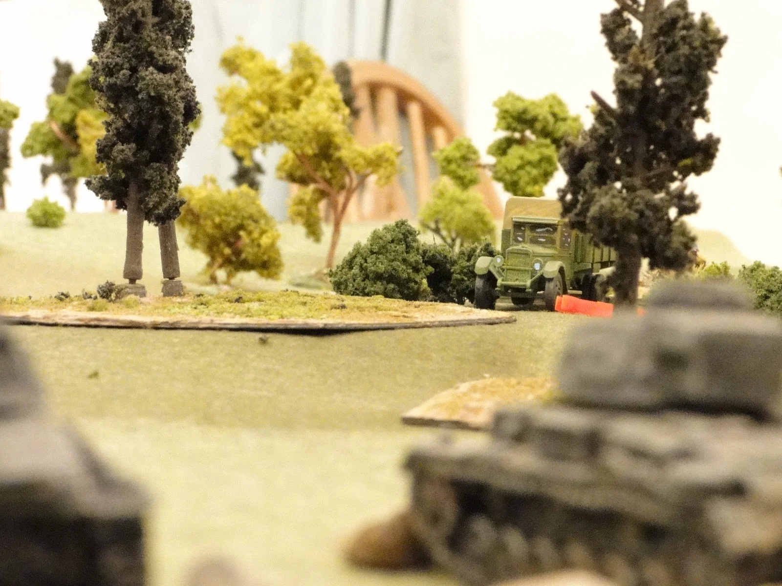 Just in time to see the Russian's deploying their anti-tank gun on the hill, they open fire
