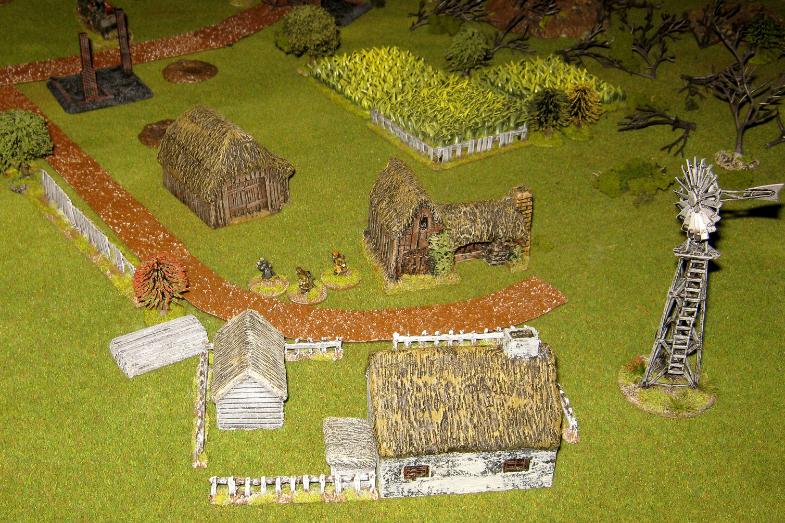 Soviet civilians wisely exit the hamlet